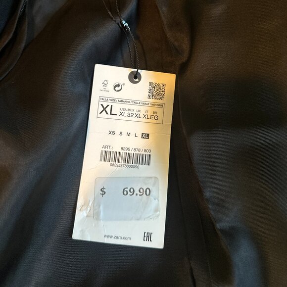 NWTs ZARA Tied Black Cropped Blazer (XL) - Picture 7 of 7
